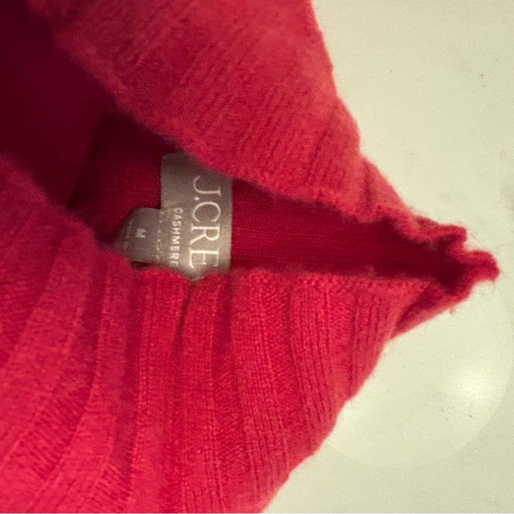 J. Crew Vibrant Red Cashmere Turtleneck Sweater